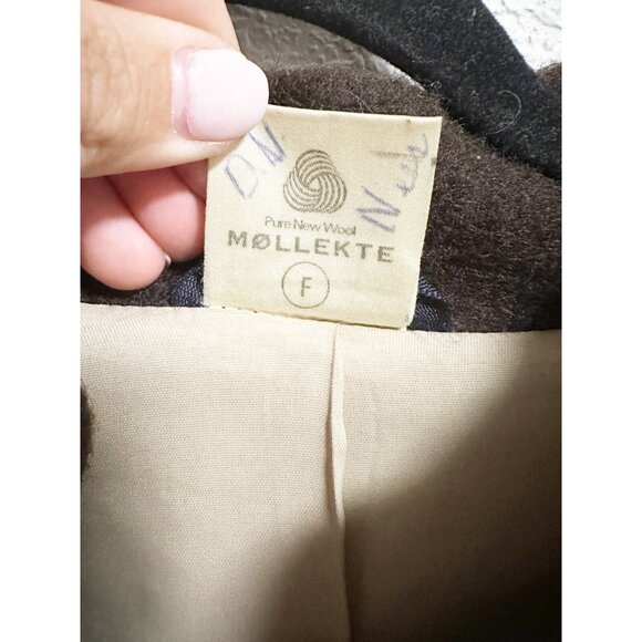 A.S Evebofoss Norway Vintage Scandinavian Wool Jacket Pewter Clasps Nordic Sz 42 - Picture 3 of 4